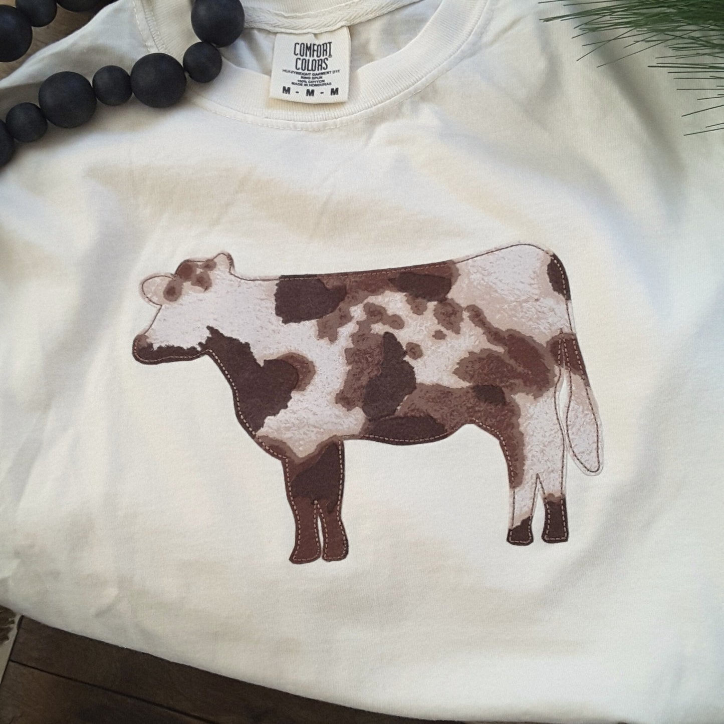 Cowhide Applique Embroidered Shirt