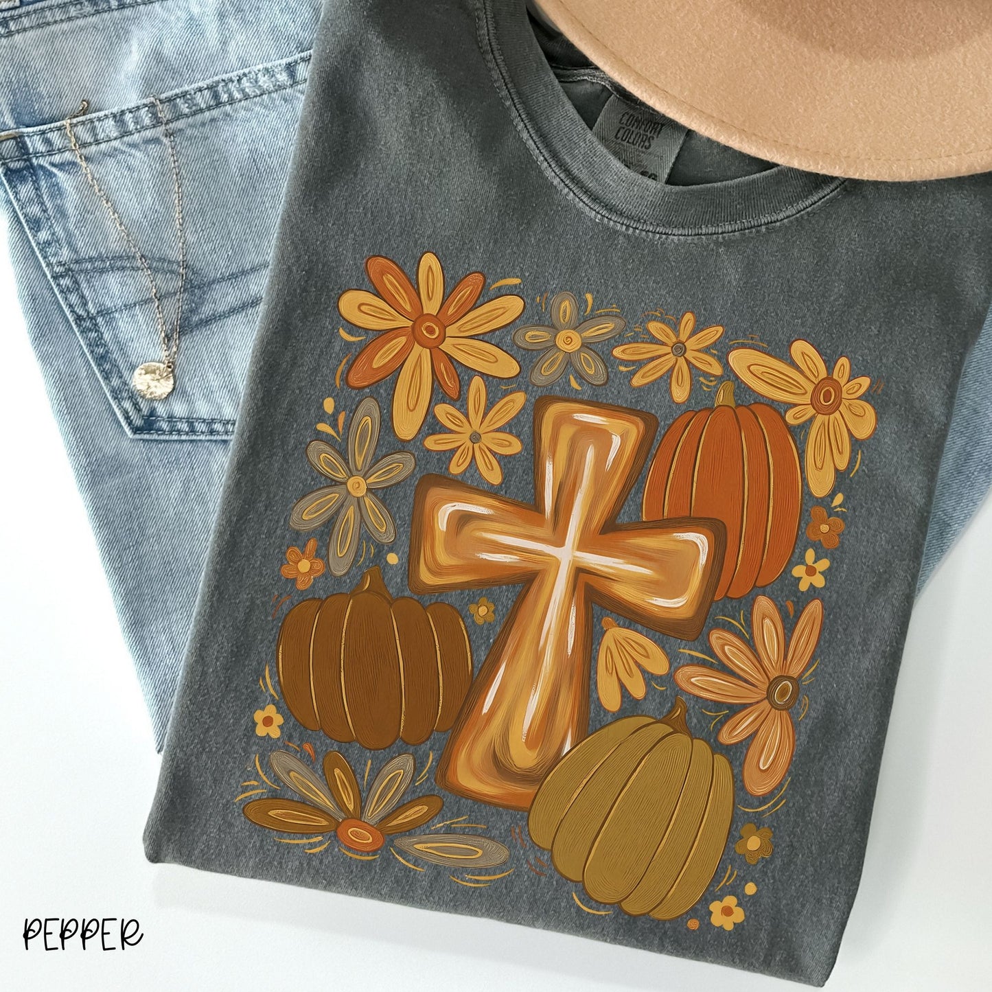 BRUSHSTROKE PUMPKINS & CROSS