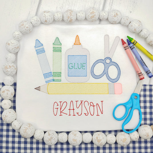Crayons Glue Scissors Shirt image 2