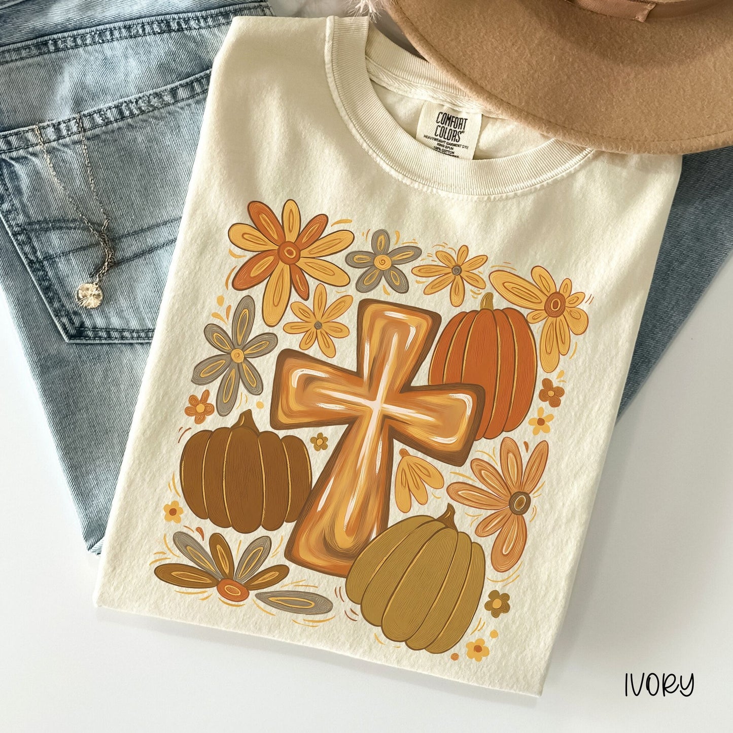 BRUSHSTROKE PUMPKINS & CROSS