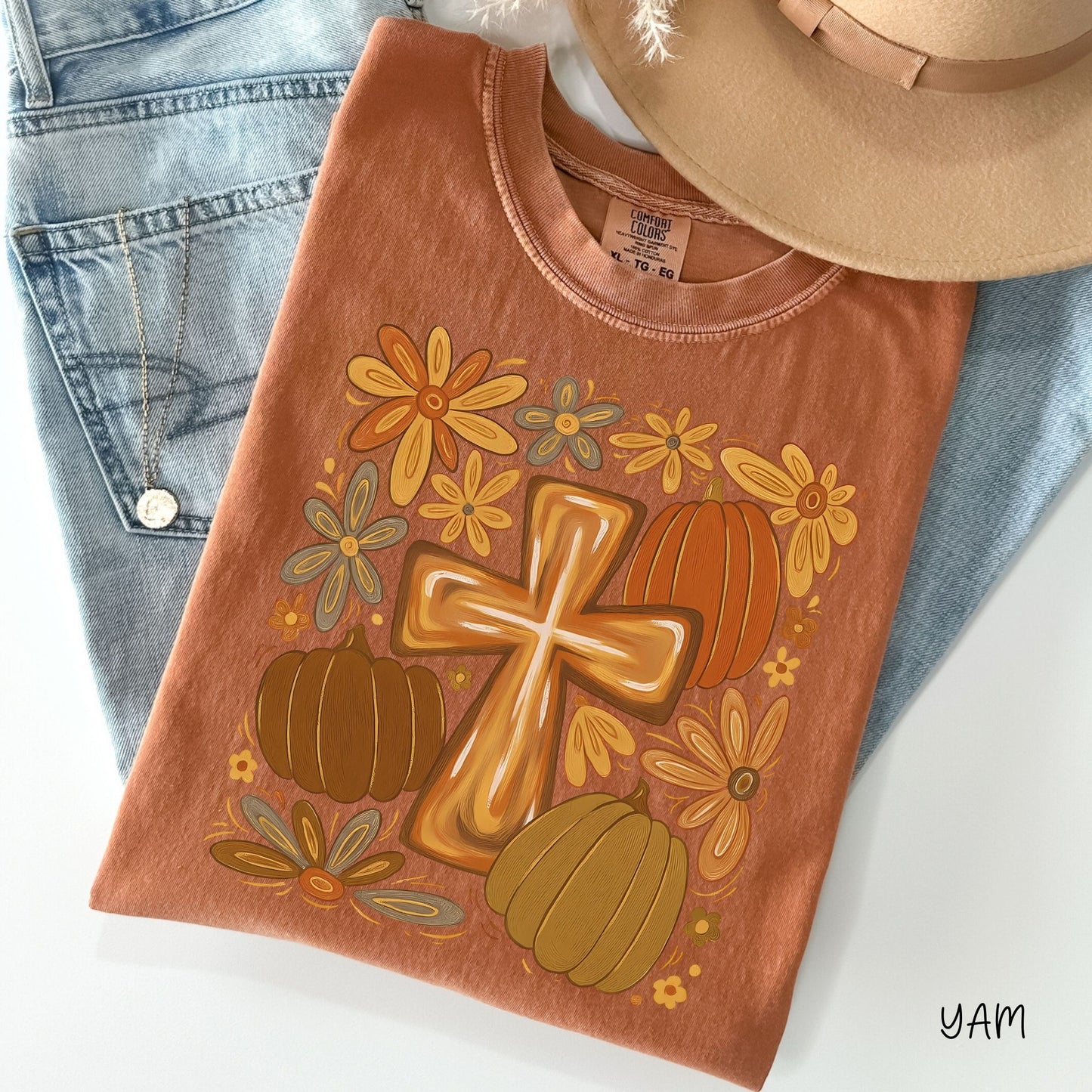 BRUSHSTROKE PUMPKINS & CROSS